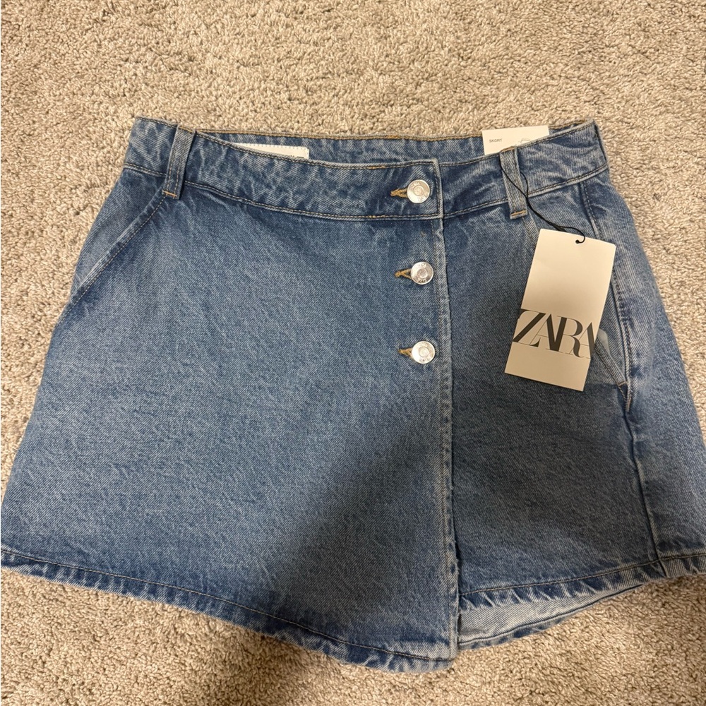 Zara Classic Blue Skater Skirt